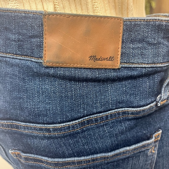 **LIKE NEW**Madewell Indigo Denim Jeans with Brown Leather Patch - Picture 5 of 11